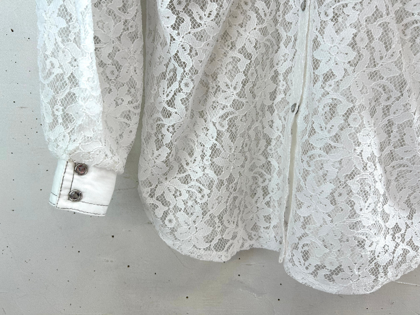 Vintage White Lace Blouse [D29995]