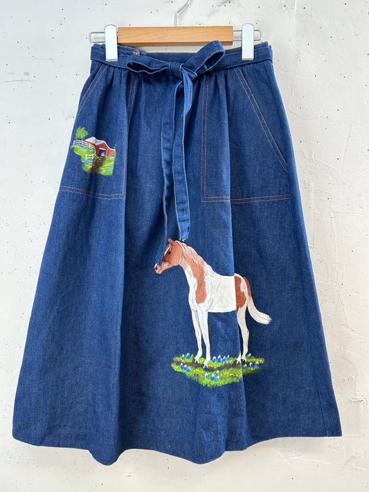 Vintage Wrap Skirt '70s Paint [H30811]