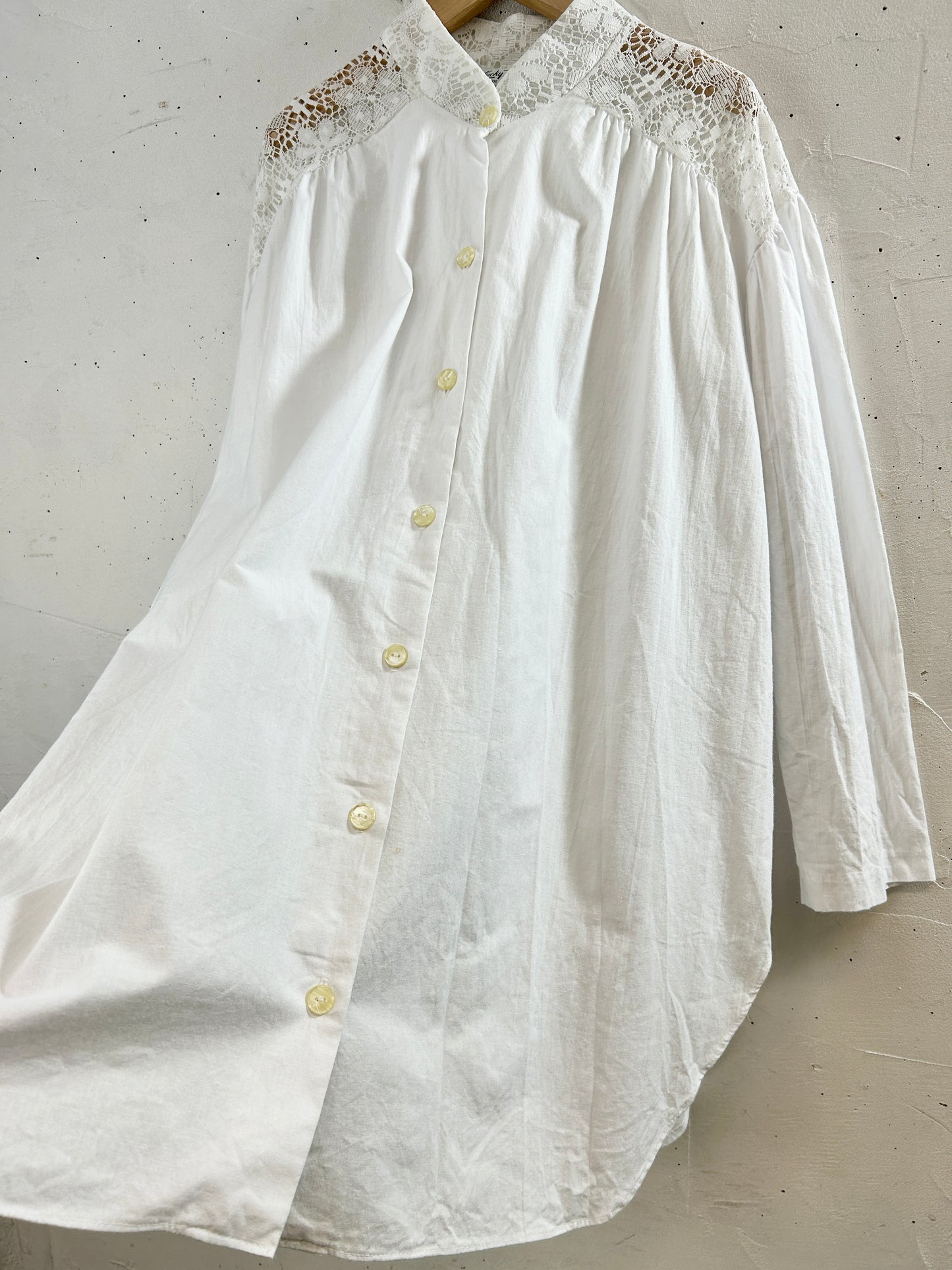 Vintage White Lace Blouse [H30887]