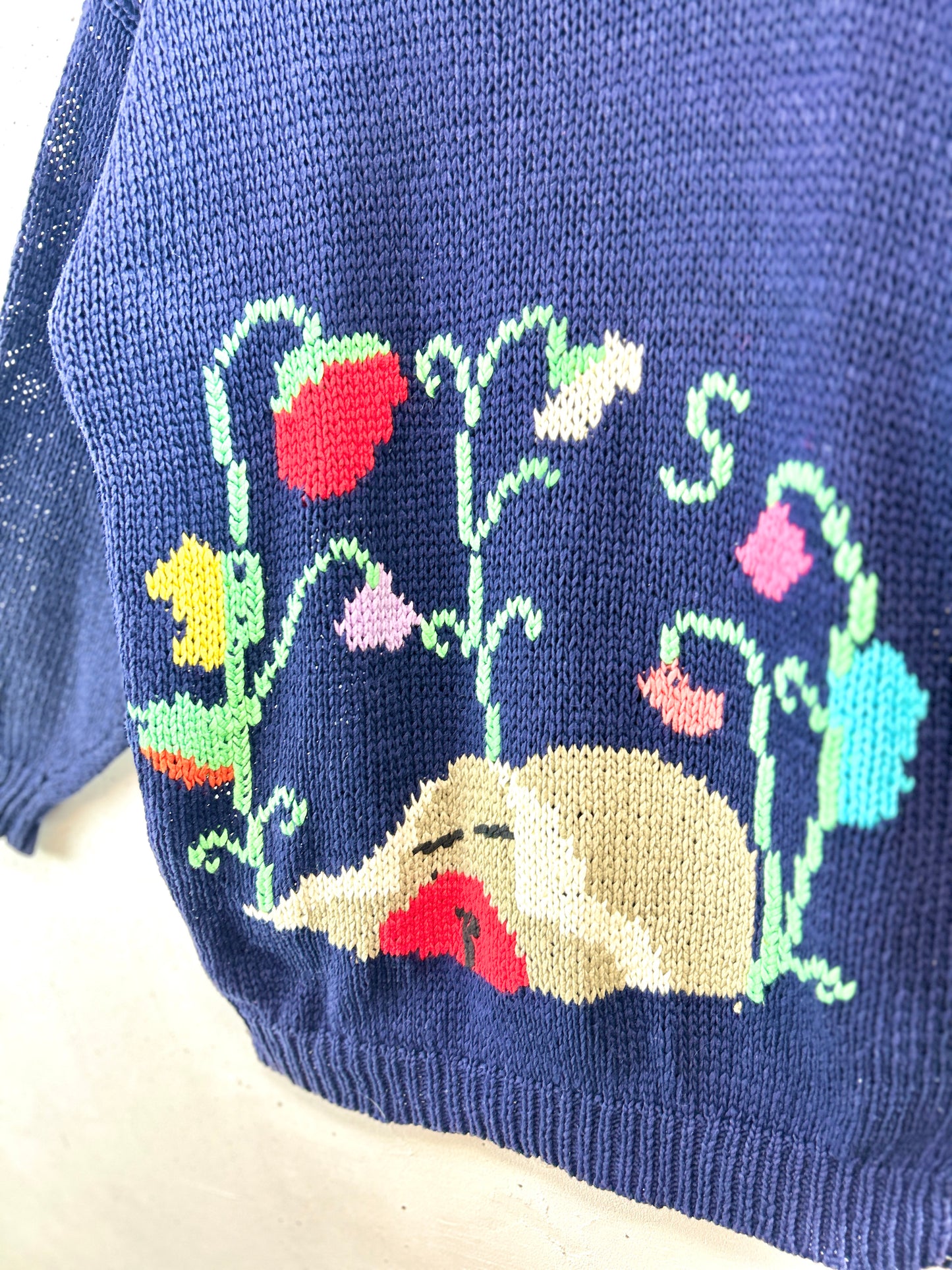 Vintage Cotton Hand Knit Sweater [J30667]