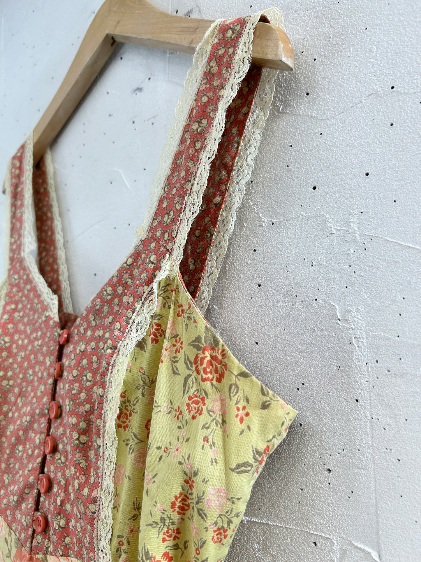 '70s Vintage Dress 〜Homespun〜 [G32910]