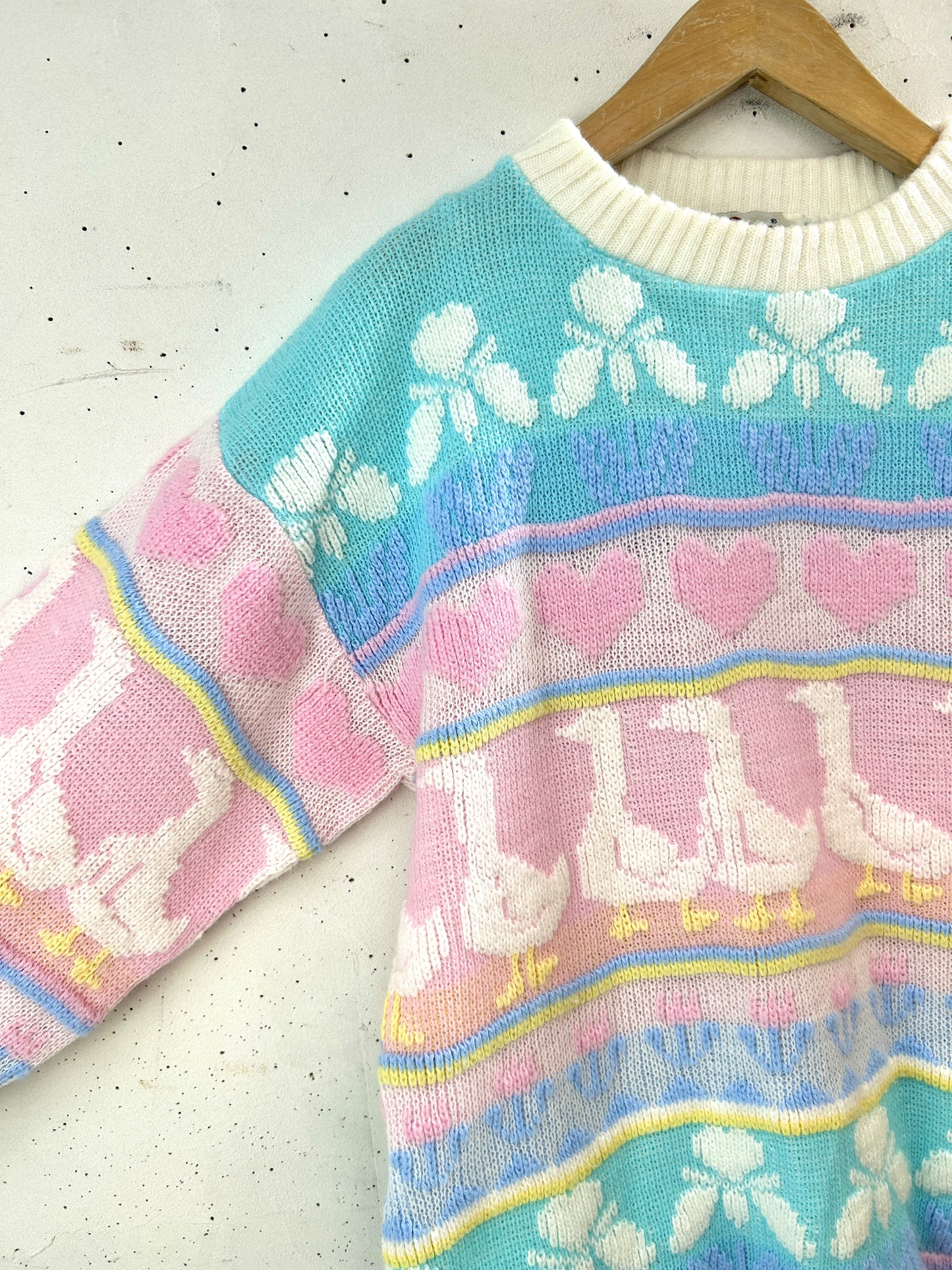 '80sVintage Fancy Knit Sweater MADE IN USA [H33646]