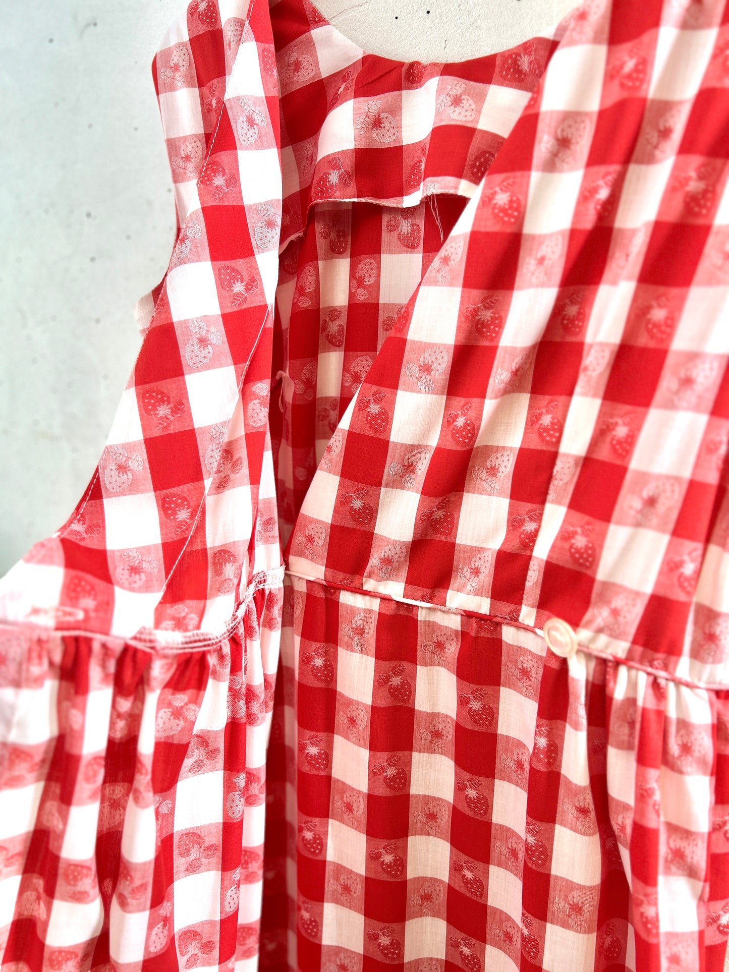 Vintage Dress ‘70s Strawberry [H30838]