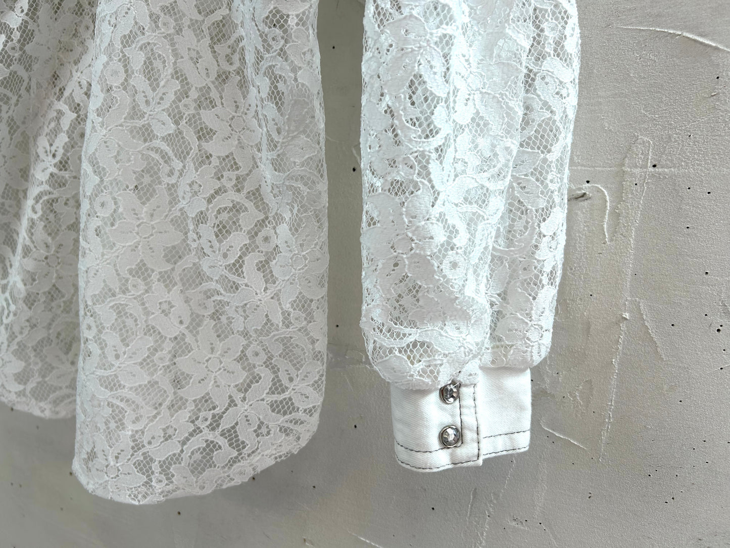 Vintage White Lace Blouse [D29995]