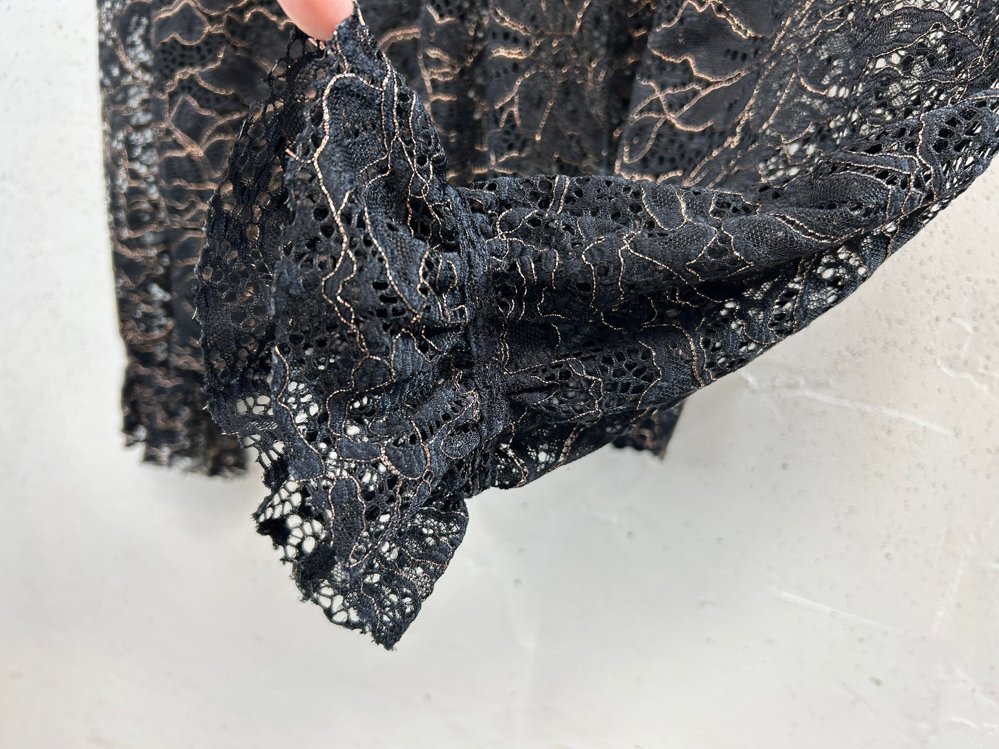 Vintage Black Lace Blouse [E32476]