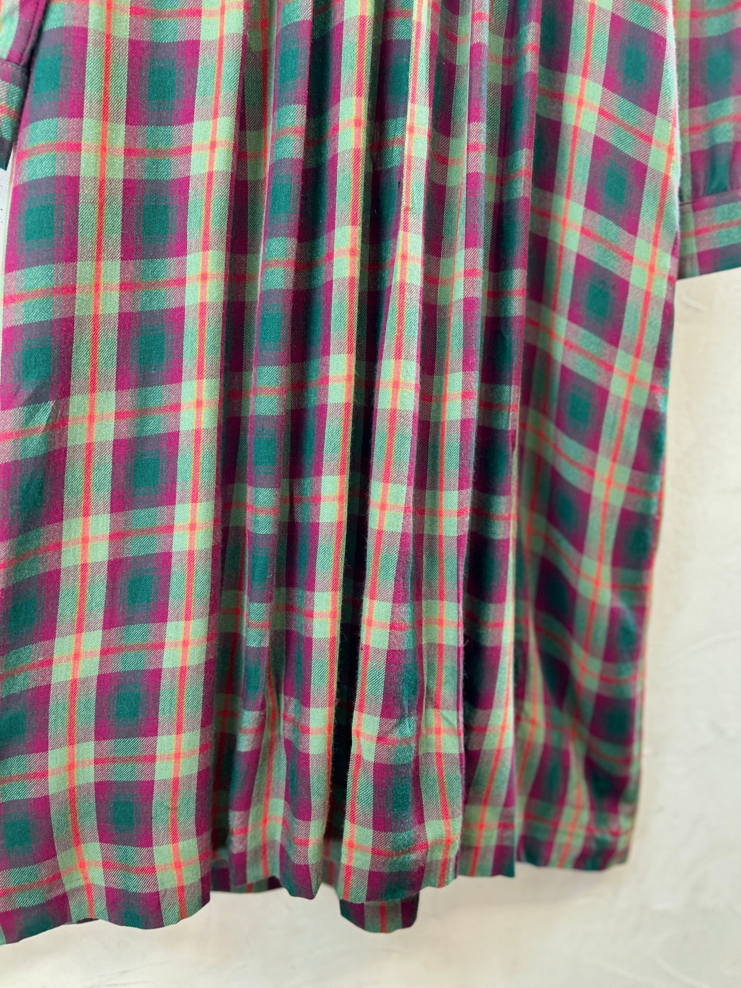 Vintage Plaid Dress MADE IN ITALY [K30894]