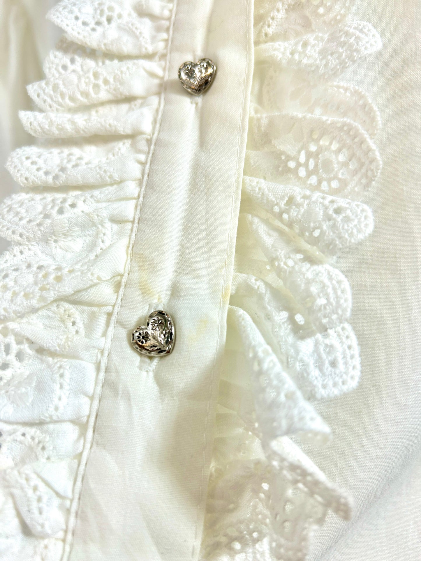 Vintage White Frill  Blouse [H30965]