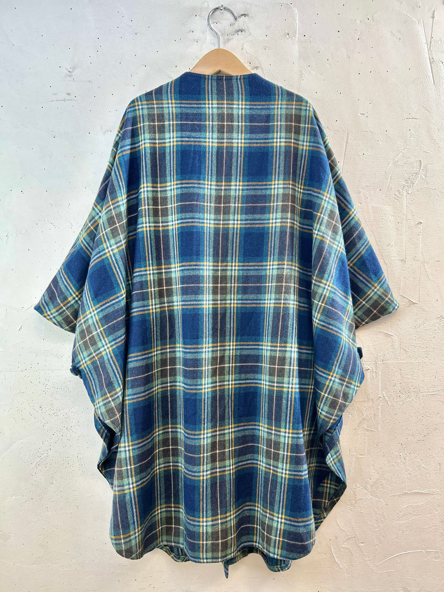 Vintage plaid Poncho  [K30804]