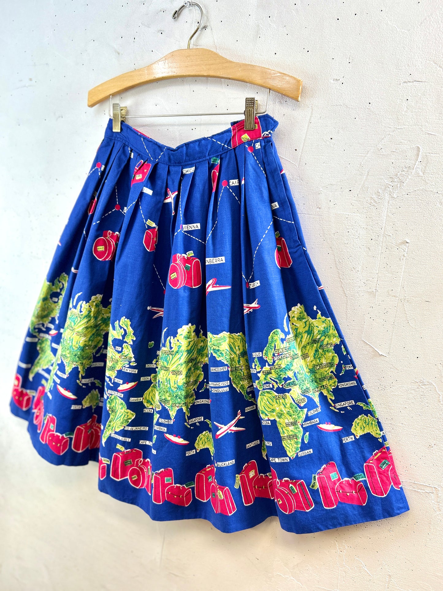 '70s Vintage End Pattern Skirt [I30178]