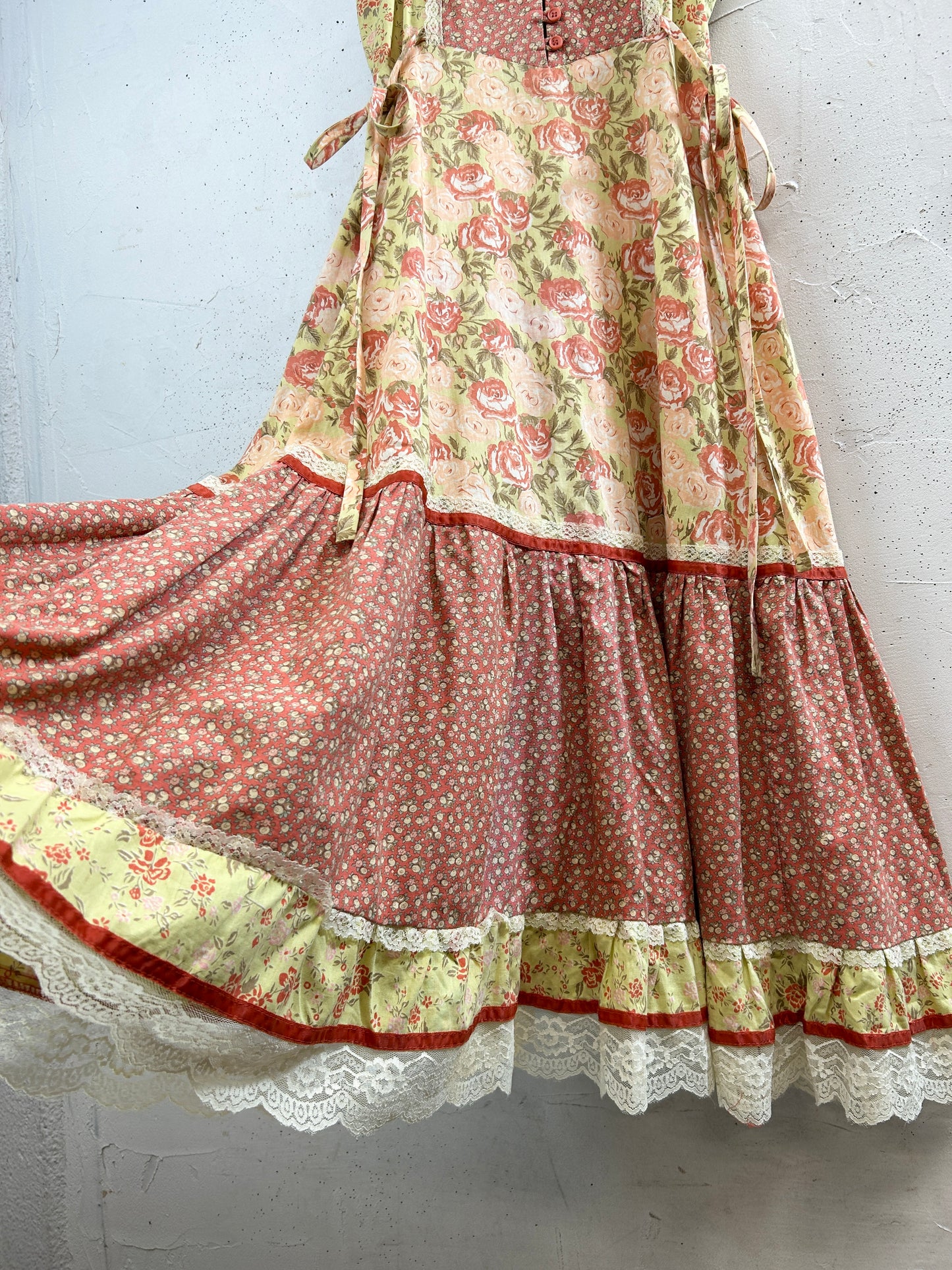 '70s Vintage Dress 〜Homespun〜 [G32910]