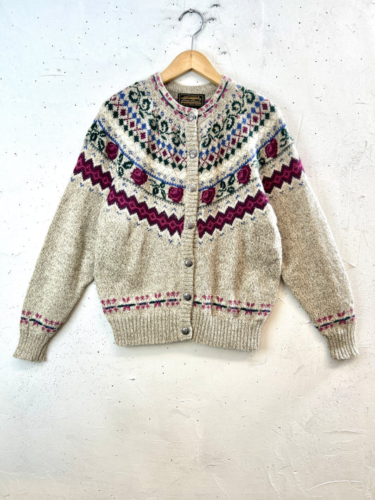 Vintage Nordic Knit Cardigan [J30618]