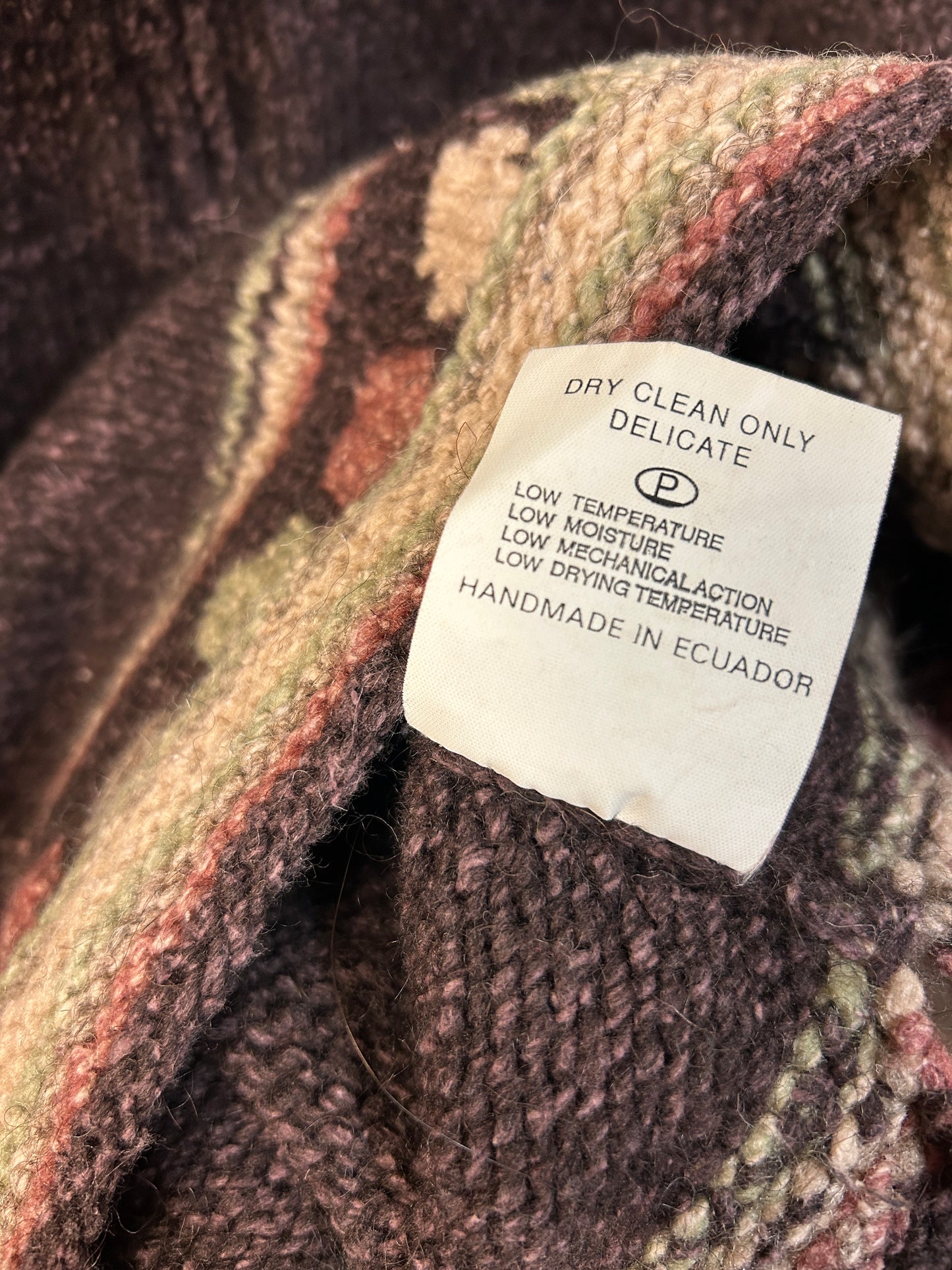 Vintage Hand Knit "PACHAMAMA" Made in ECUADOR [J30521]