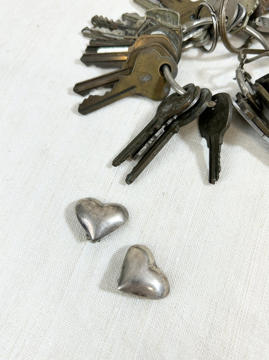 Vintage 925 Silver Heart Earrings (S) MADE IN MEXICO [I30262］