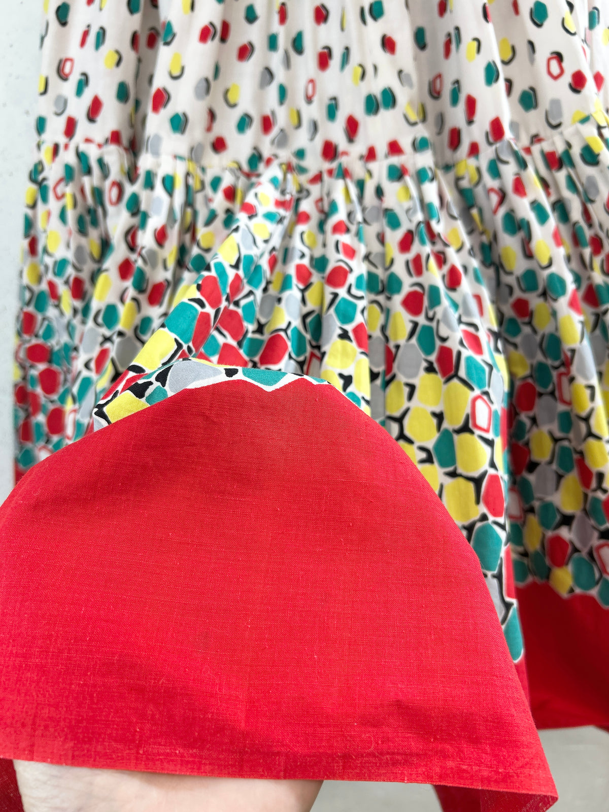 '50s Vintage End Pattern Skirt [J34113]