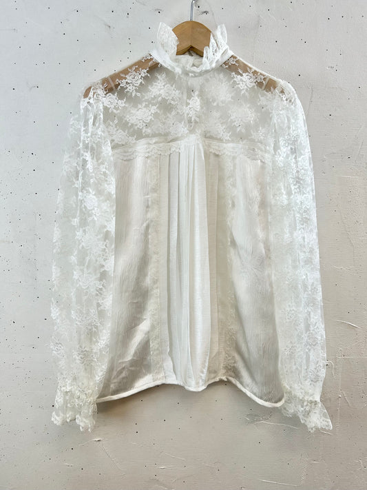 Vintage White Lace Blouse [G30776]