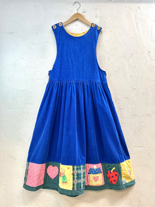 Vintage Corduroy Over Dress [B31715]