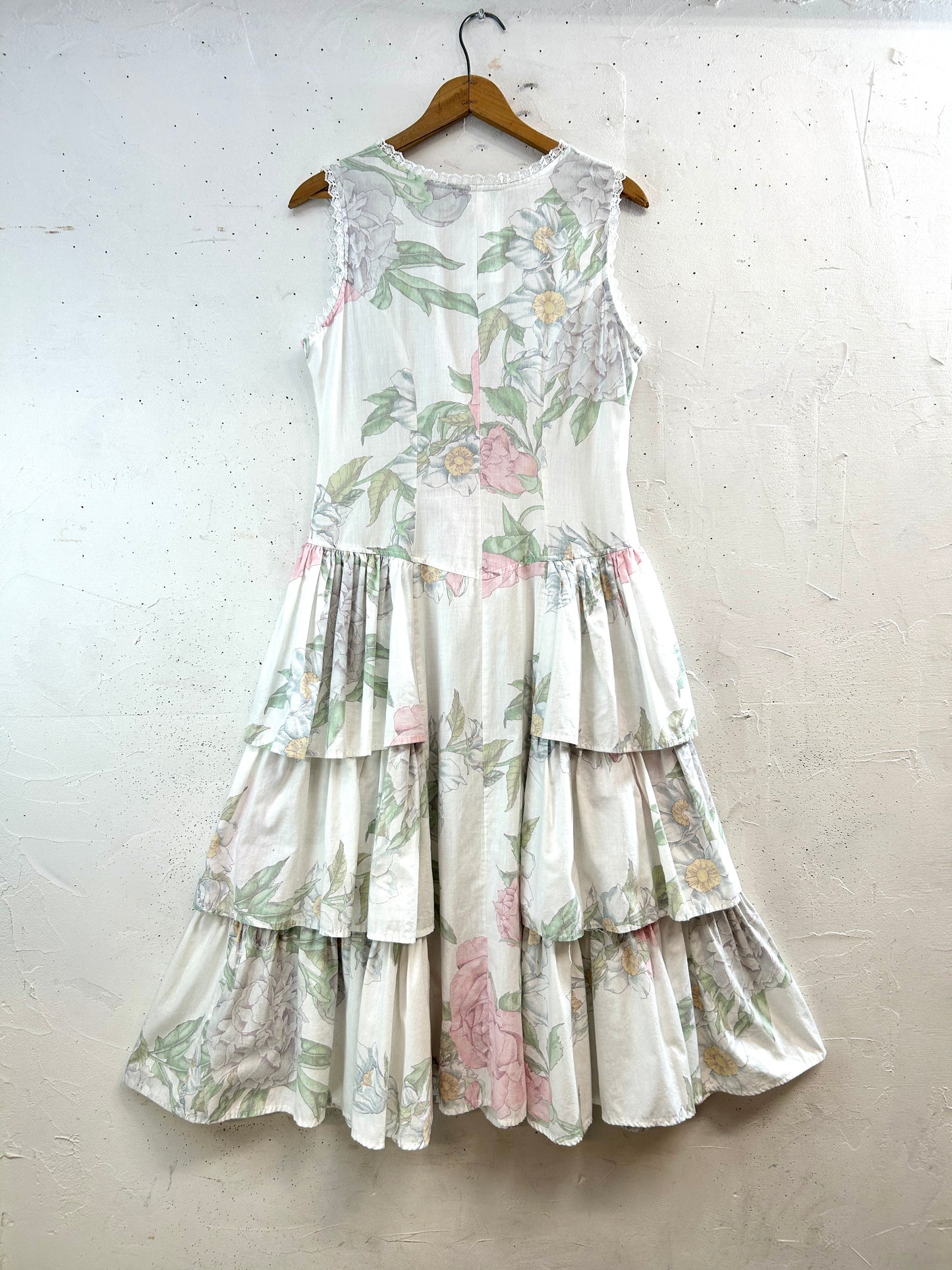 Vintage White Dress MADE IN USA [D32162]