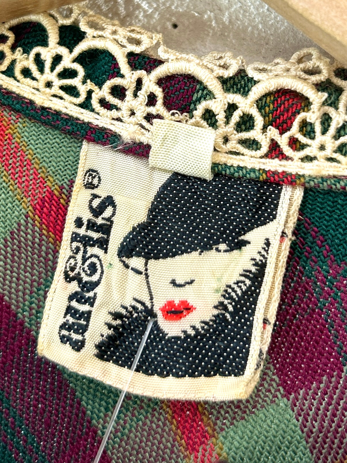 Vintage Plaid Dress MADE IN ITALY [K30894]