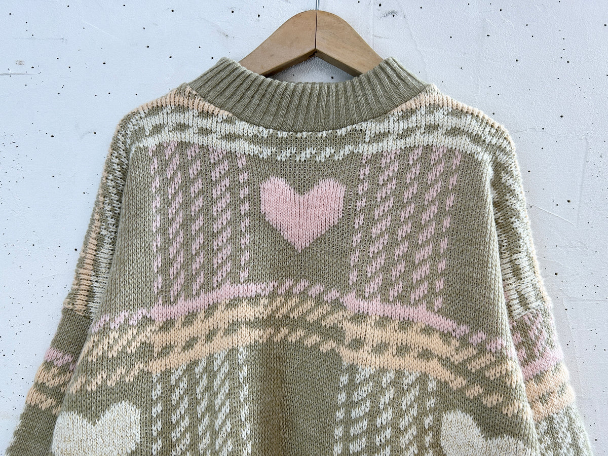 '80s Vintage Fancy Knit Sweater MADE IN USA [I33908]