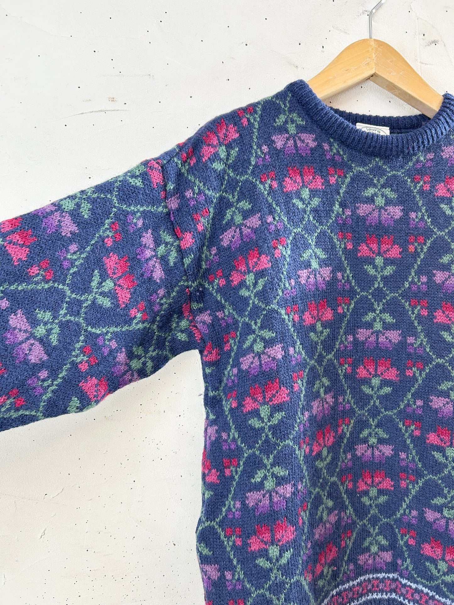 Vintage Knit Sweater 〜Laura Ashley〜 MADE IN Scotland [L30979]