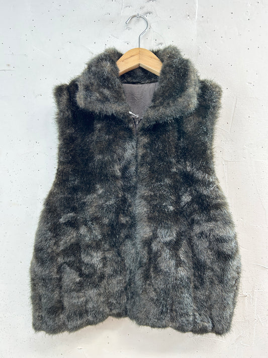 Vintage Eco Fur Vest [L31048]