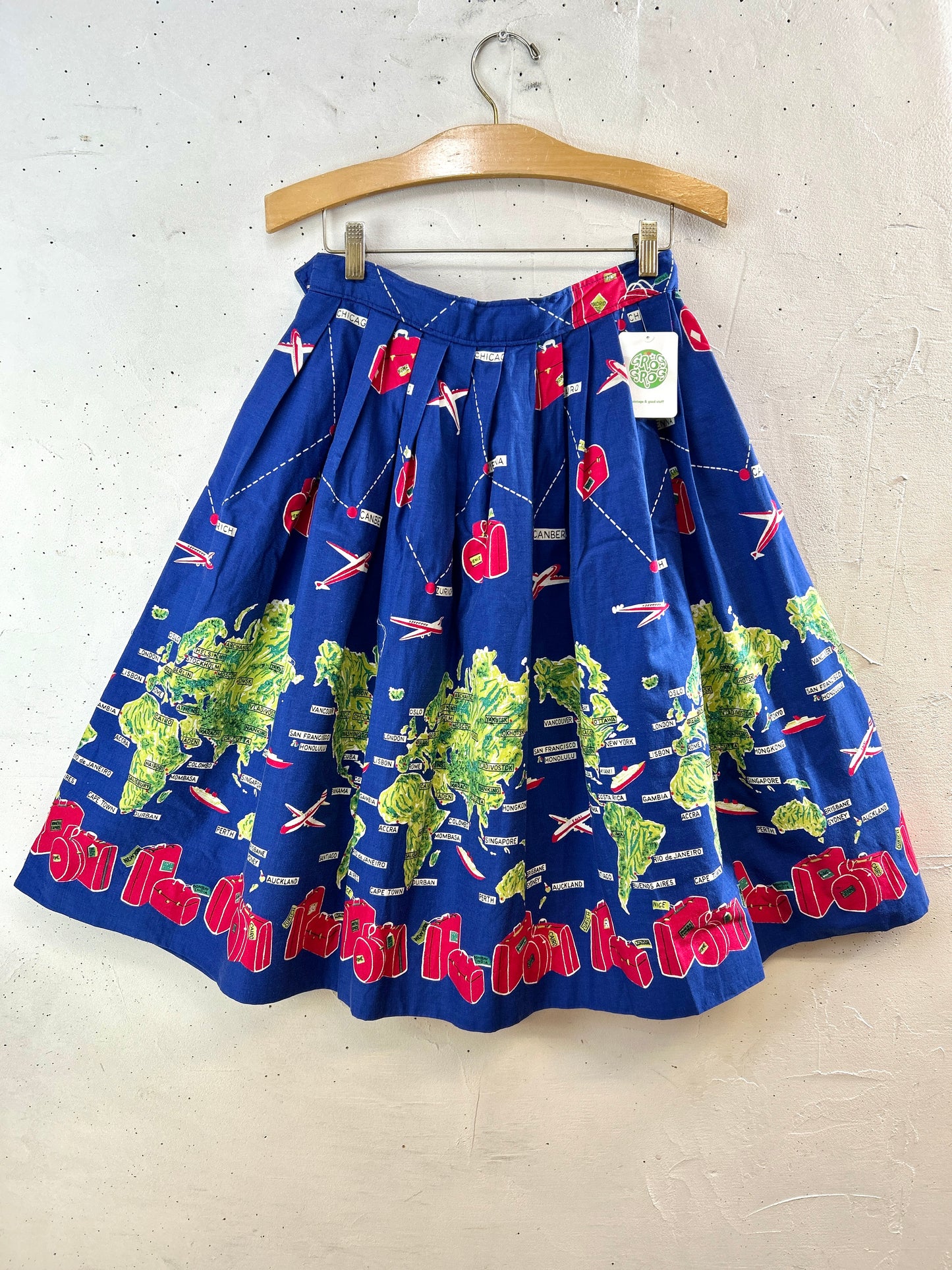'70s Vintage End Pattern Skirt [I30178]