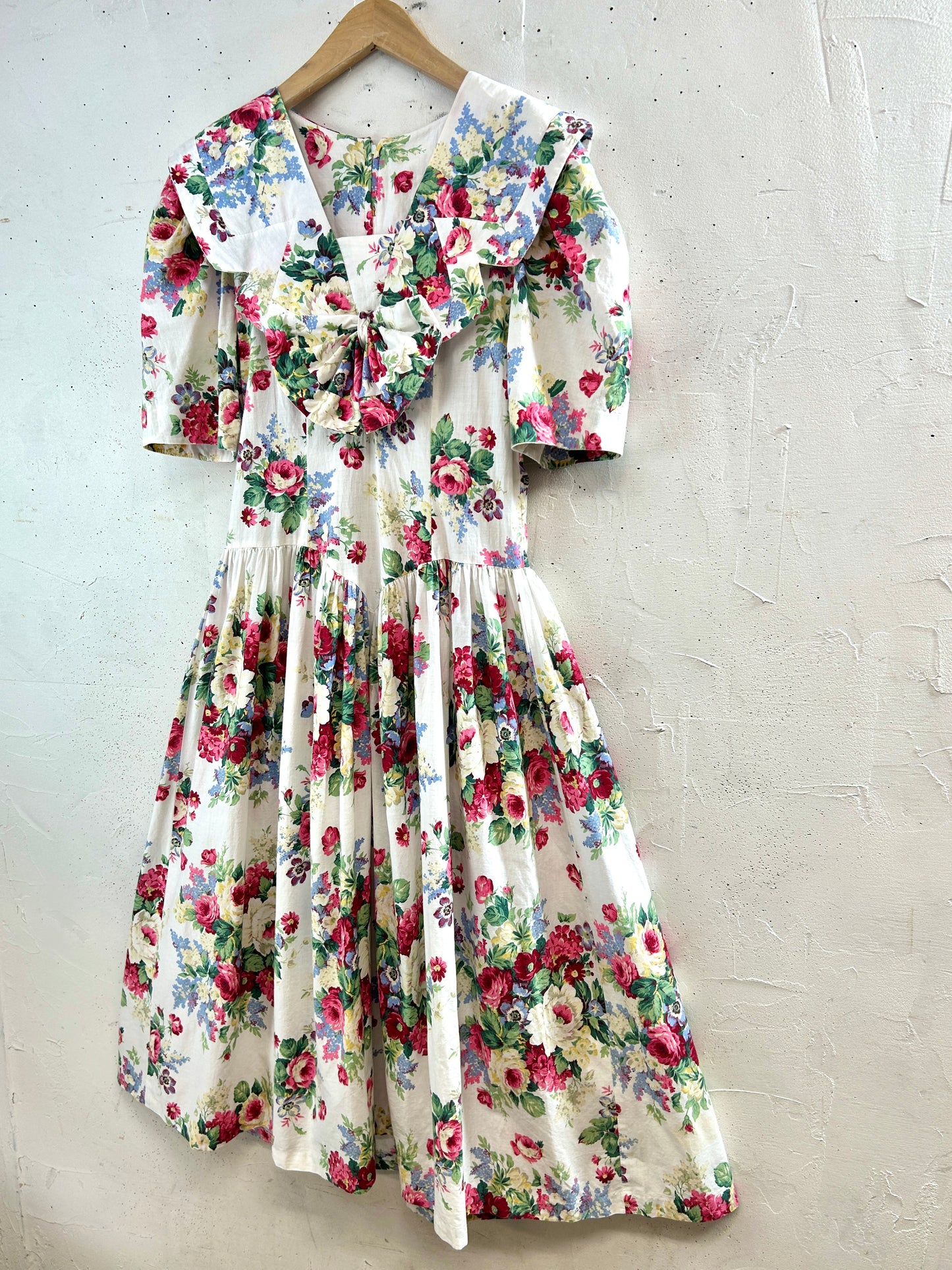 Vintage Sailor Collar Dress MADE IN USA [G33245]