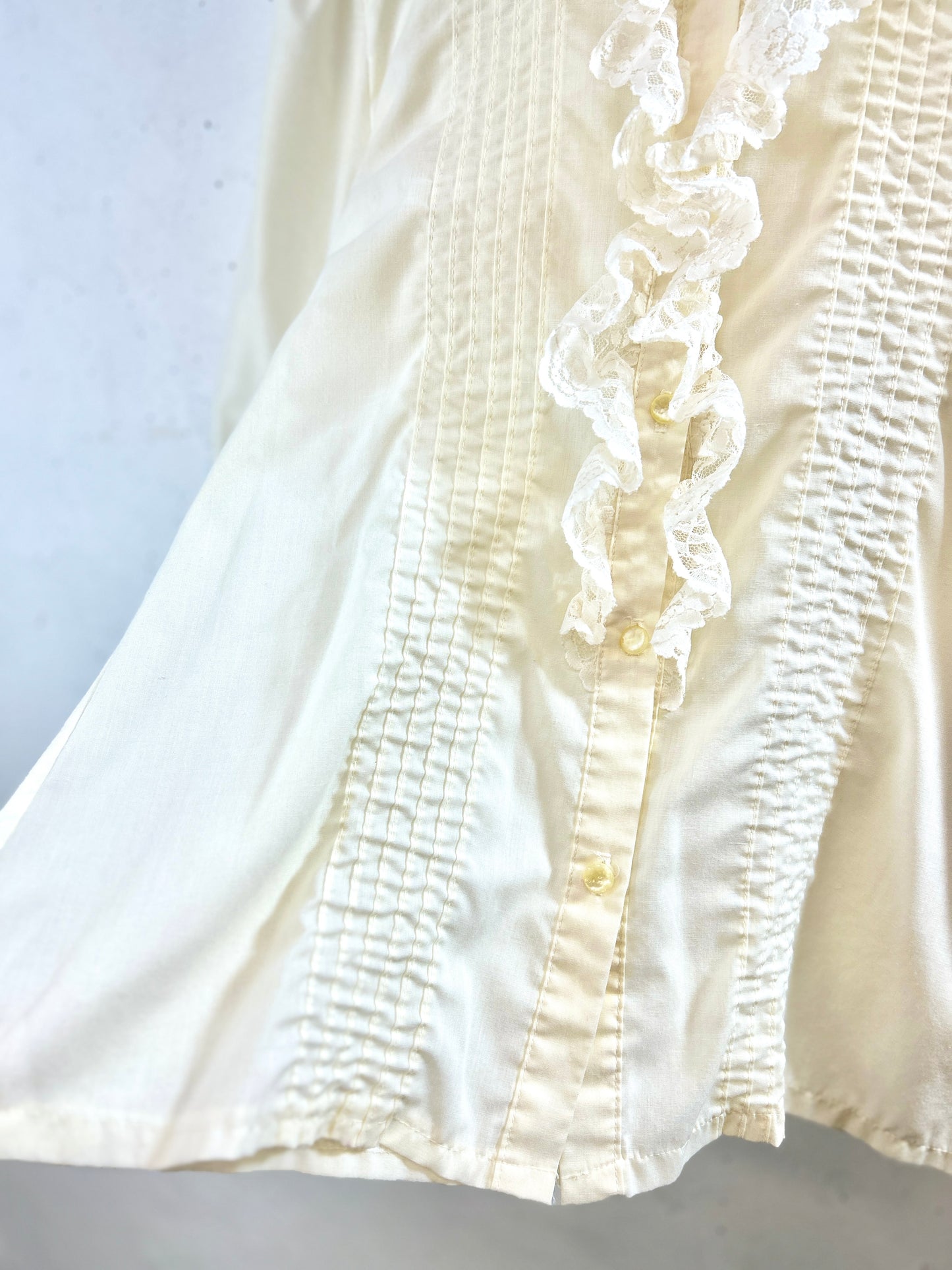 Vintage White Blouse MADE IN USA [I30183]