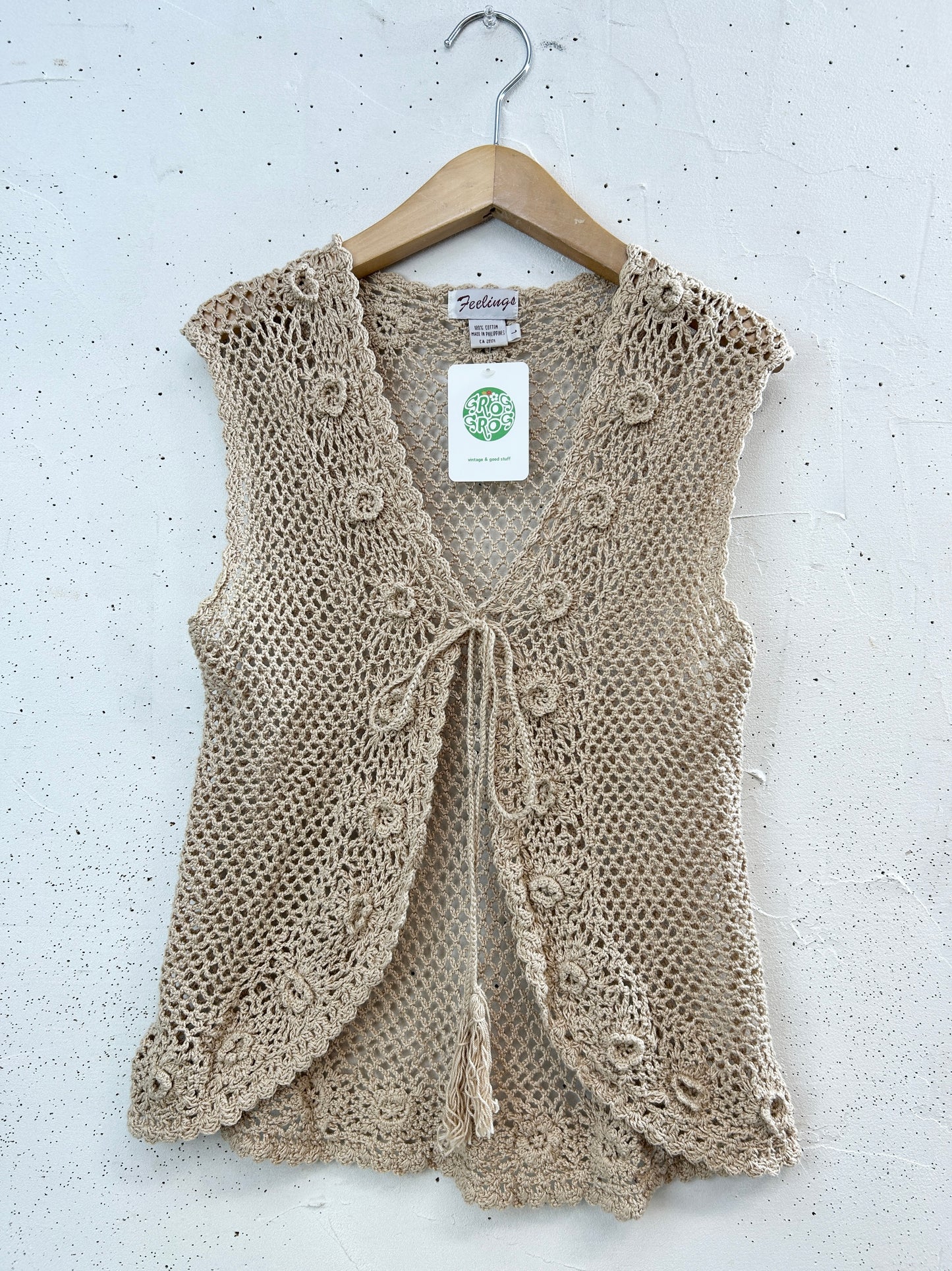 Vintage Crochet Vest [H33489]