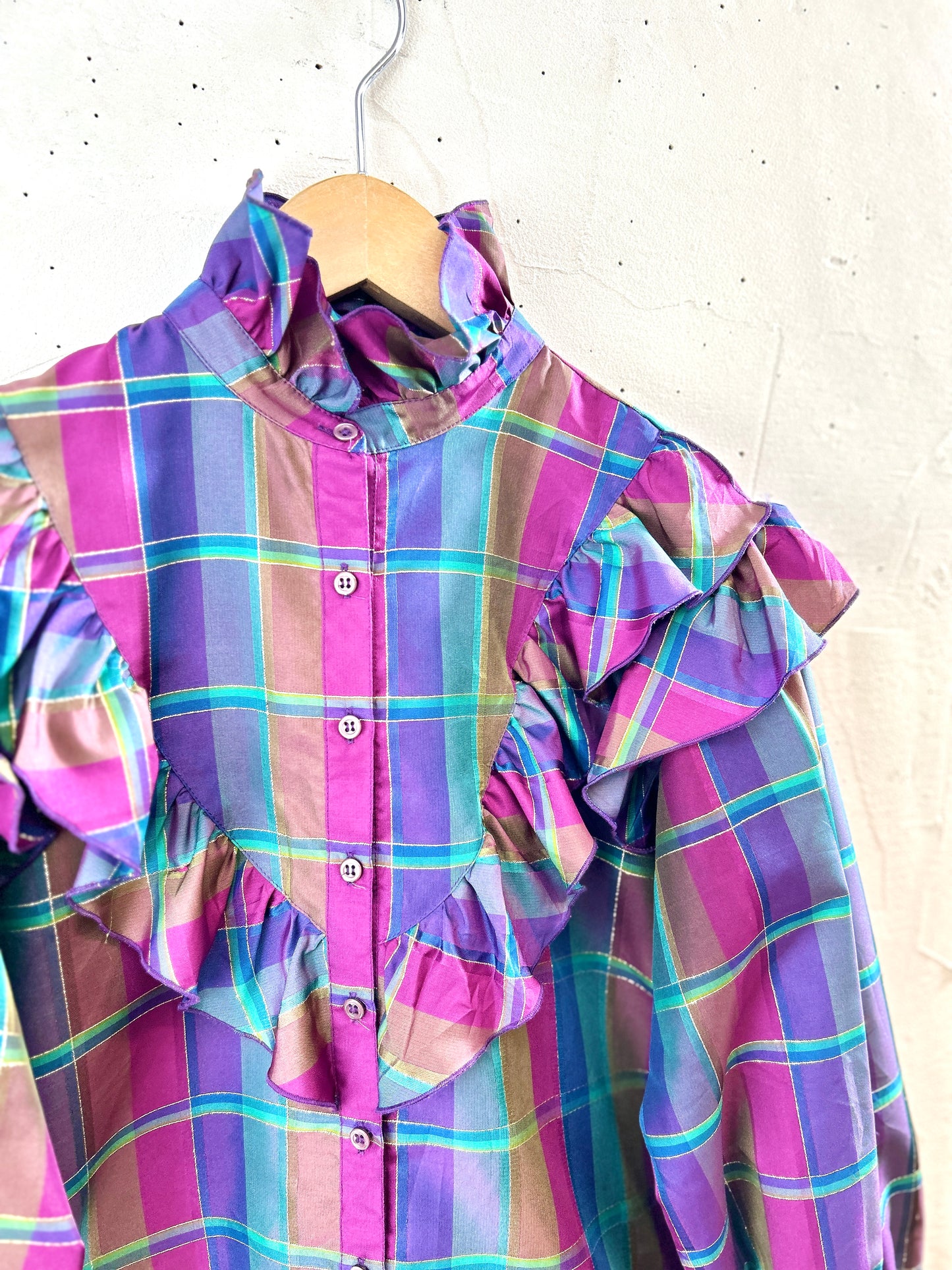 ’70s Vintage Plaid Shirt [H30942]