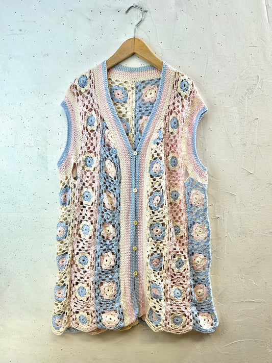Vintage Granny Square Vest [I30999]