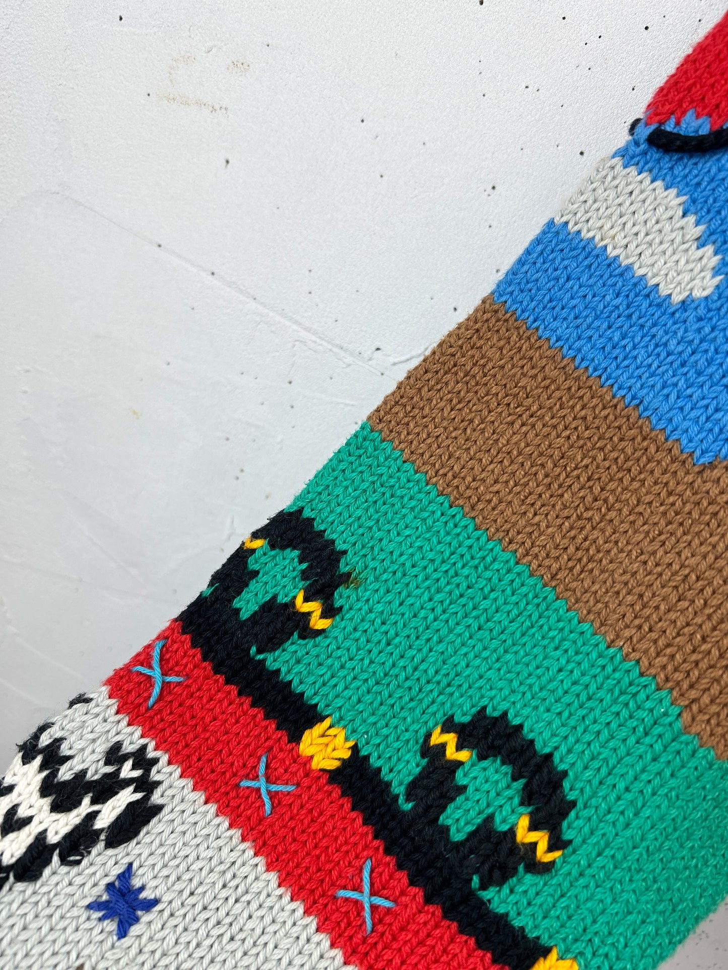 Vintage Cotton Knit Sweater 〜Hand Knitted in Peru 〜[C31742]