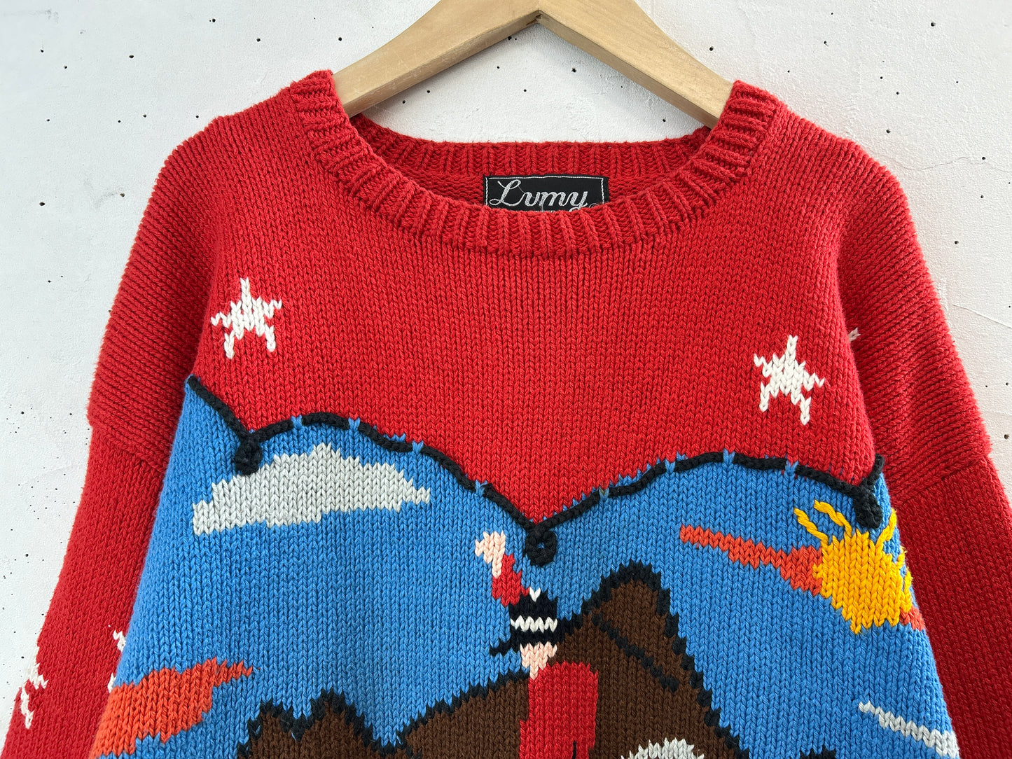 Vintage Cotton Knit Sweater 〜Hand Knitted in Peru 〜[C31742]