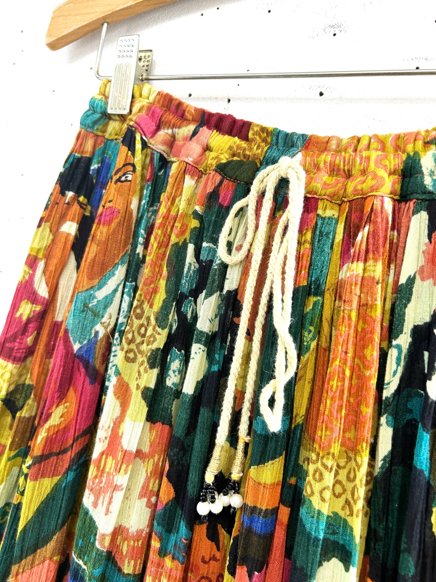 Vintage Rayon Skirt MADE IN INDIA [E32464]