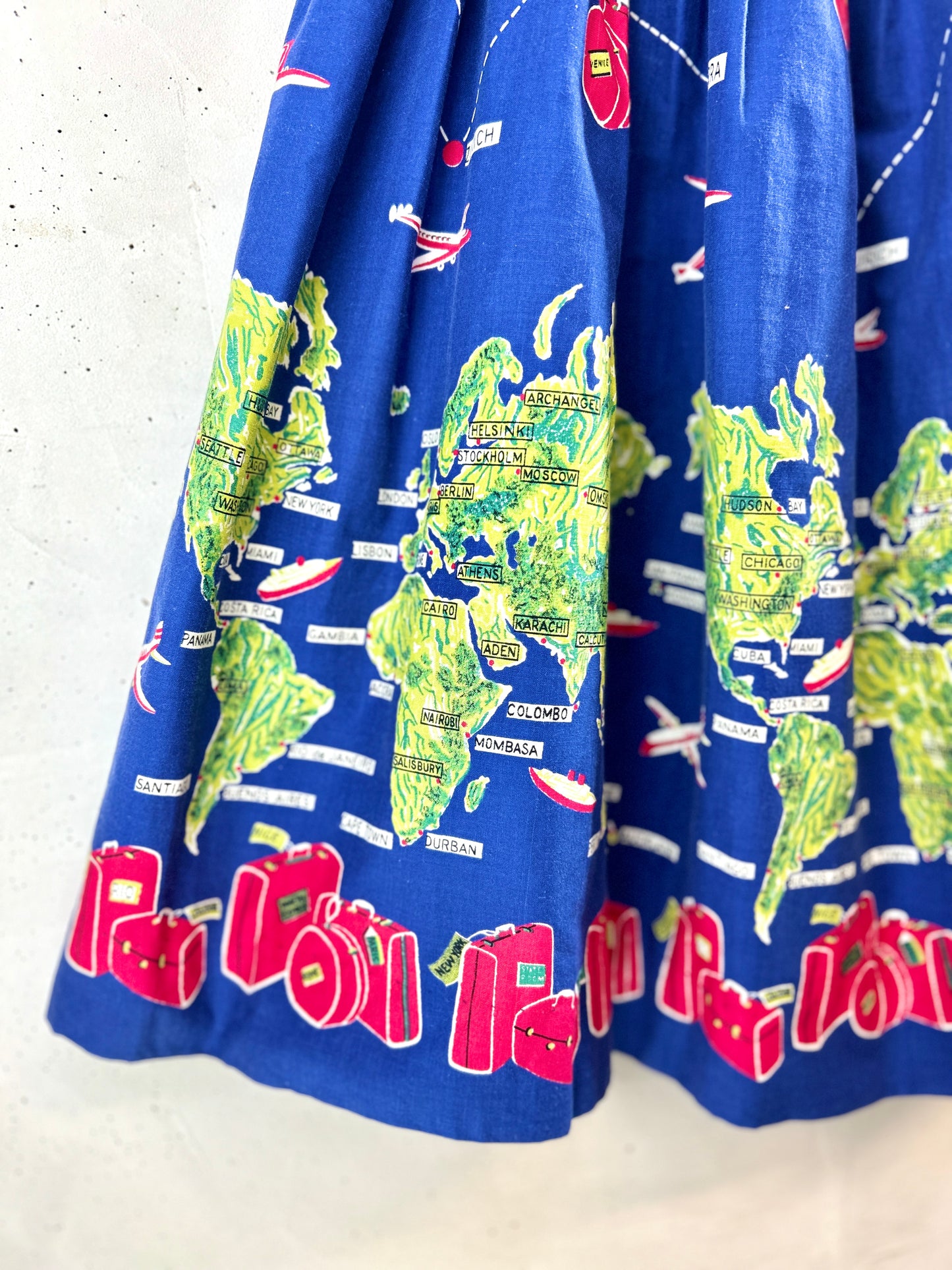 '70s Vintage End Pattern Skirt [I30178]