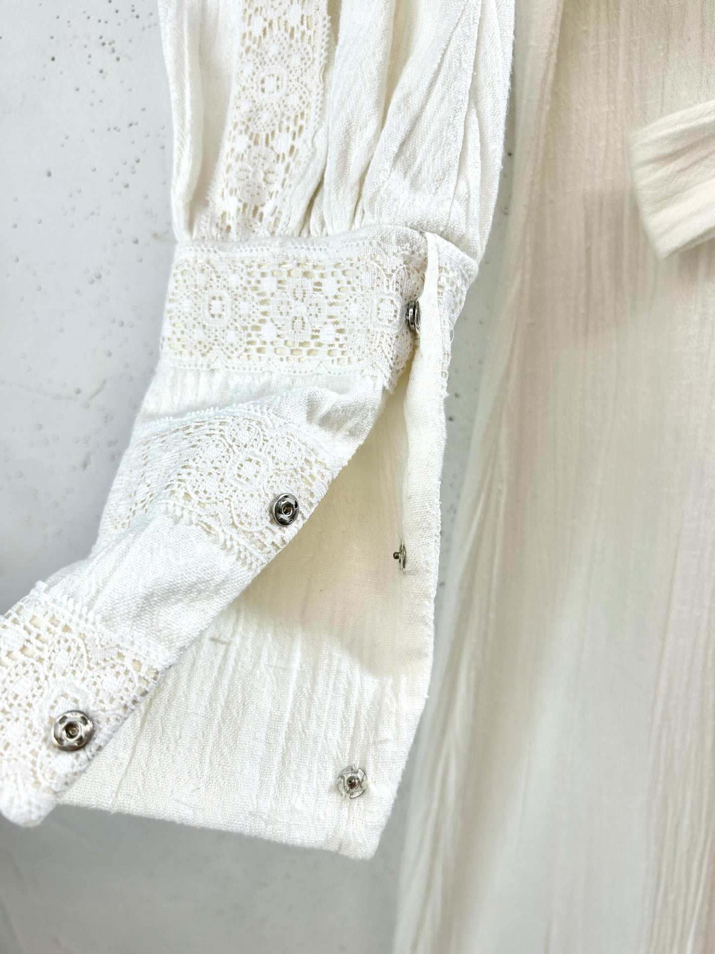 '70s Vintage White Dress  [H33499]