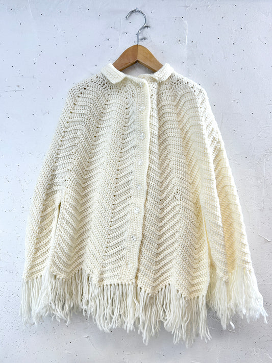 Vintage Knit Poncho [J30570]