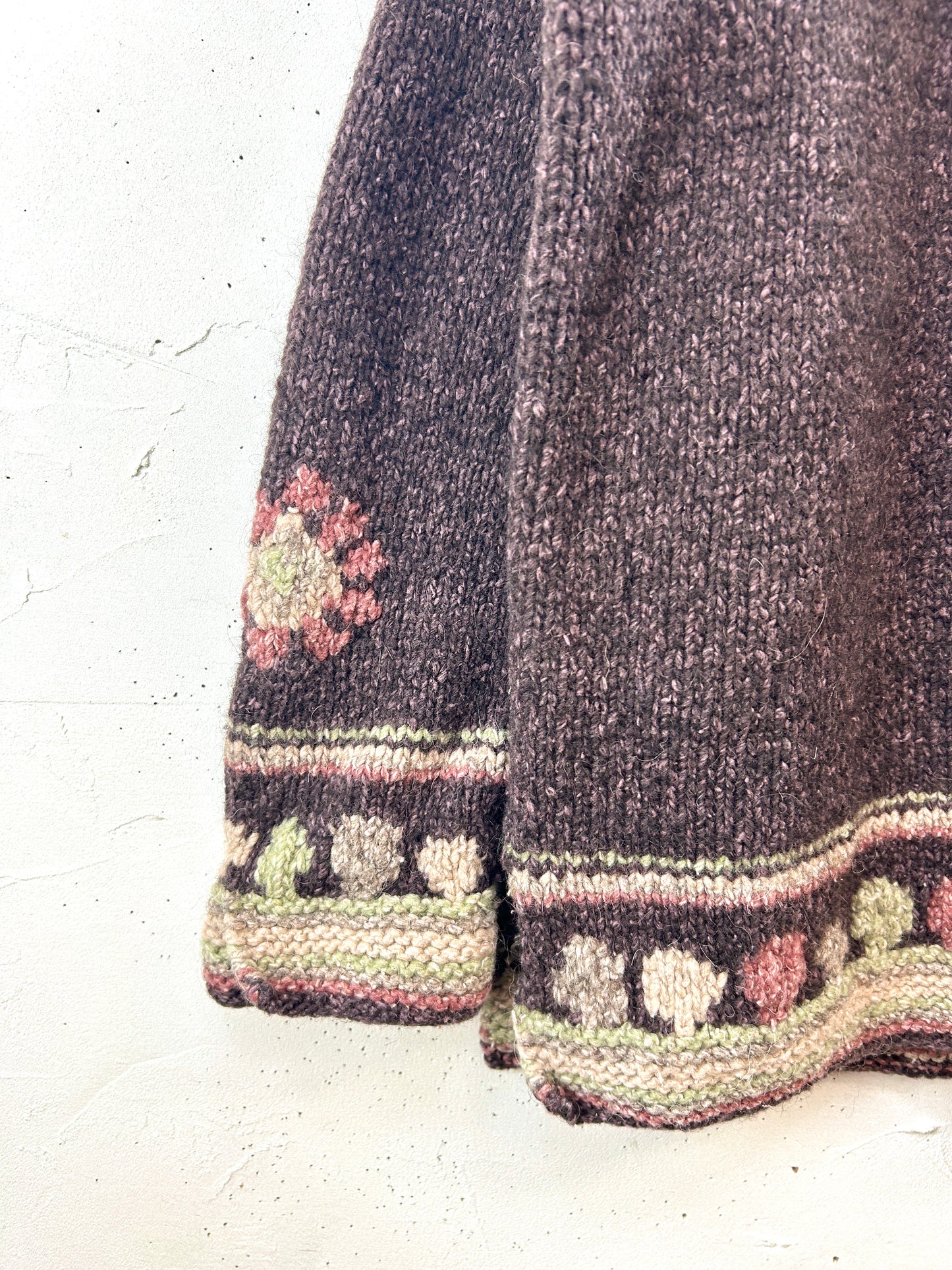 Vintage Hand Knit "PACHAMAMA" Made in ECUADOR [J30521]