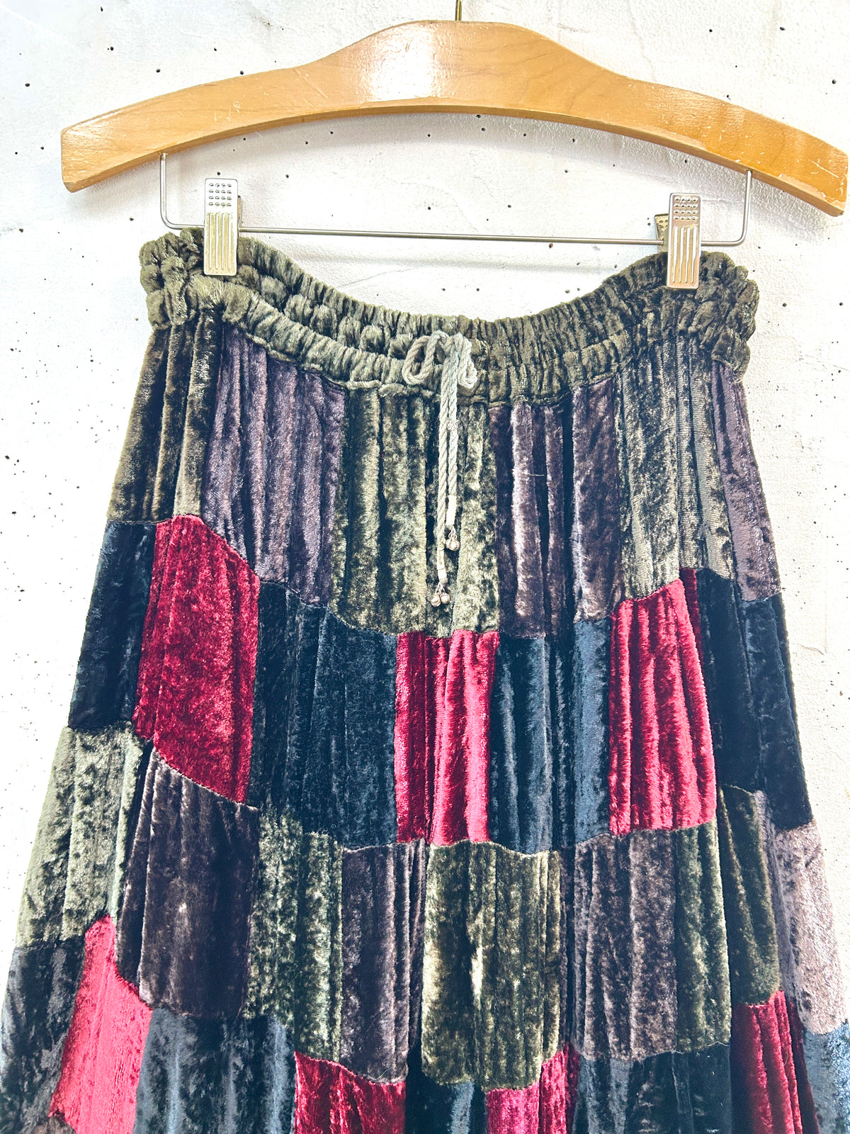 Vintage Patchwork Velor Skirt [J32443]