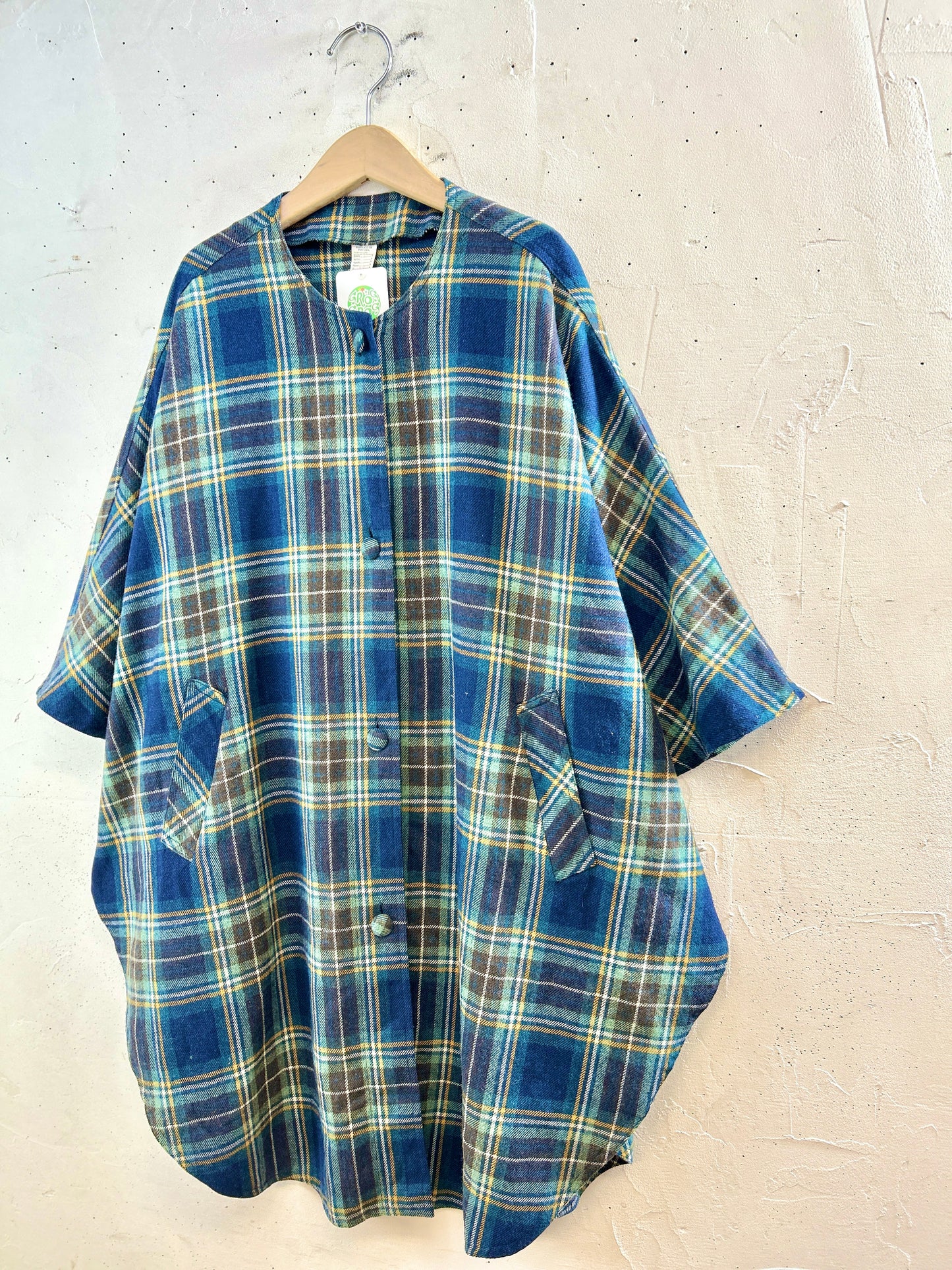 Vintage plaid Poncho  [K30804]