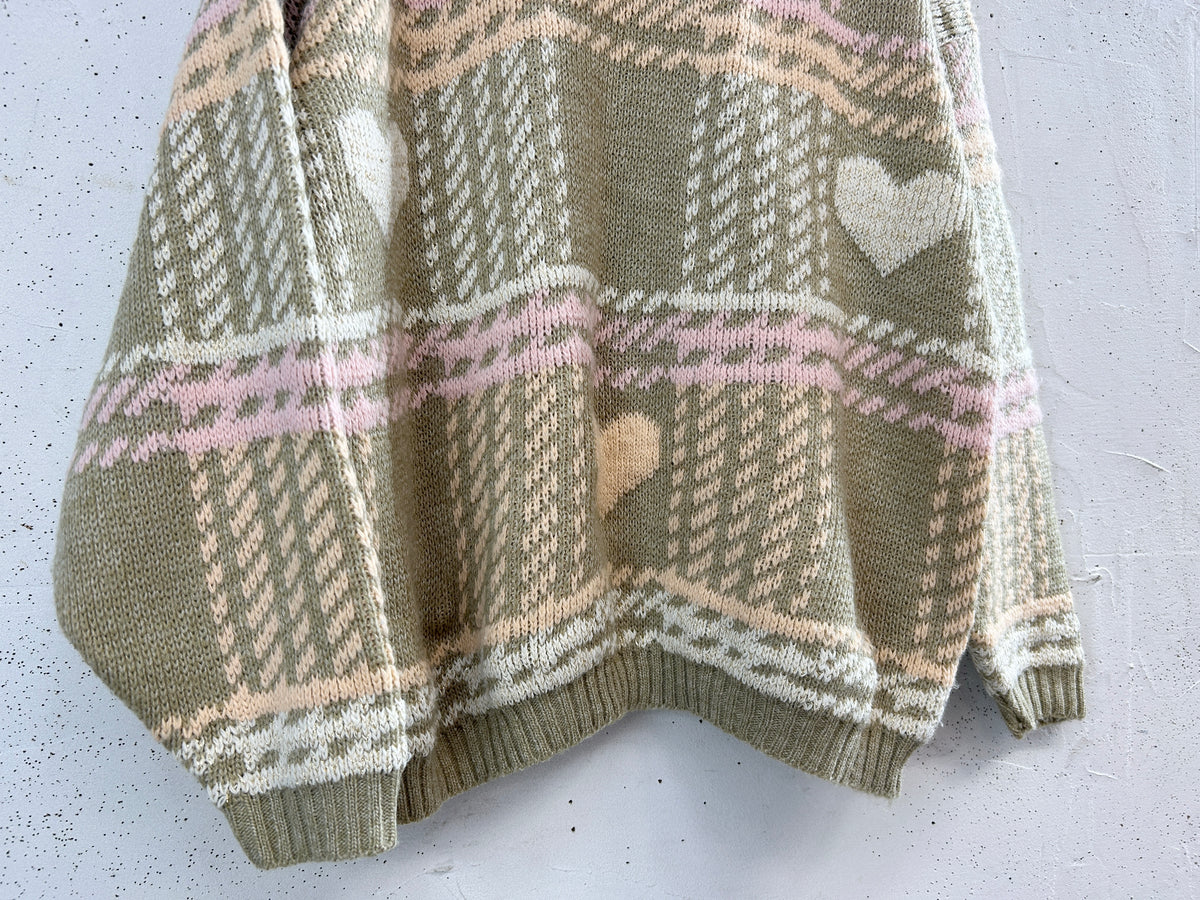 '80s Vintage Fancy Knit Sweater MADE IN USA [I33908]