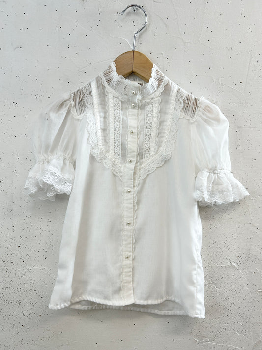 Vintage White Blouse 〜GUNNE SAX Kids〜 [G33266]