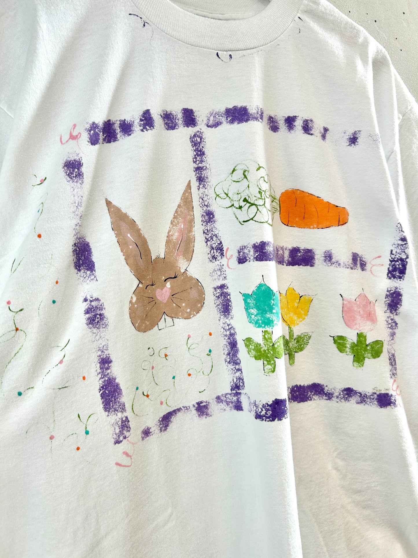 Vintage Hand Painted T-Shirt 〜BEST FRUIT OF THE LOOM 〜 MADE IN USA [E32439]