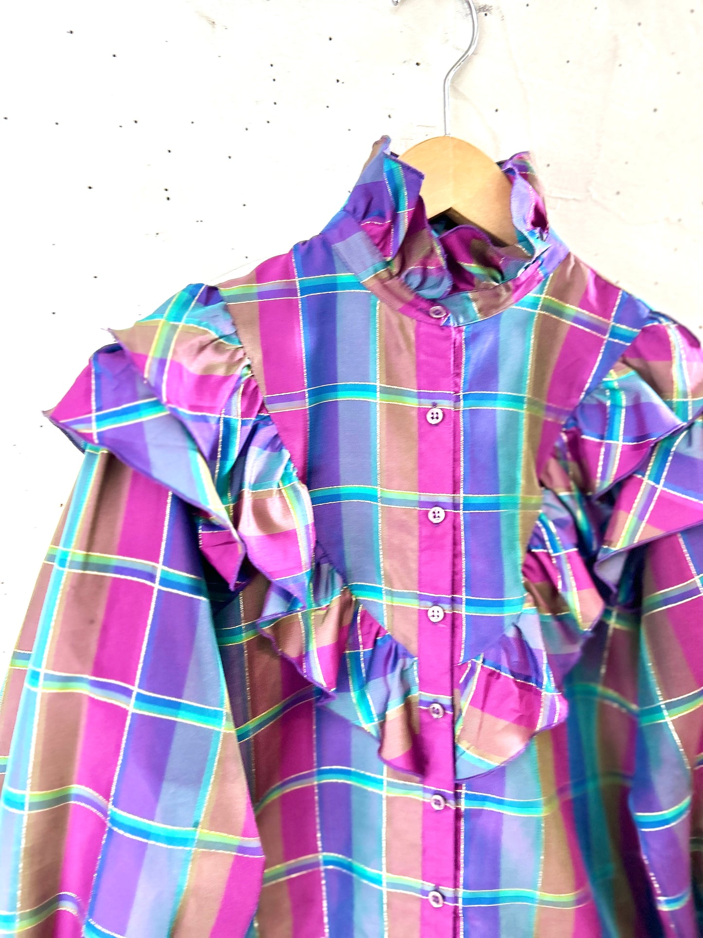 ’70s Vintage Plaid Shirt [H30942]