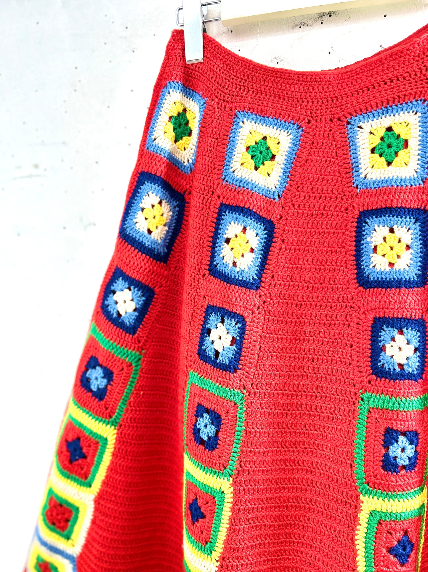 '70s Vintage Granny Square Skirt [A31472]