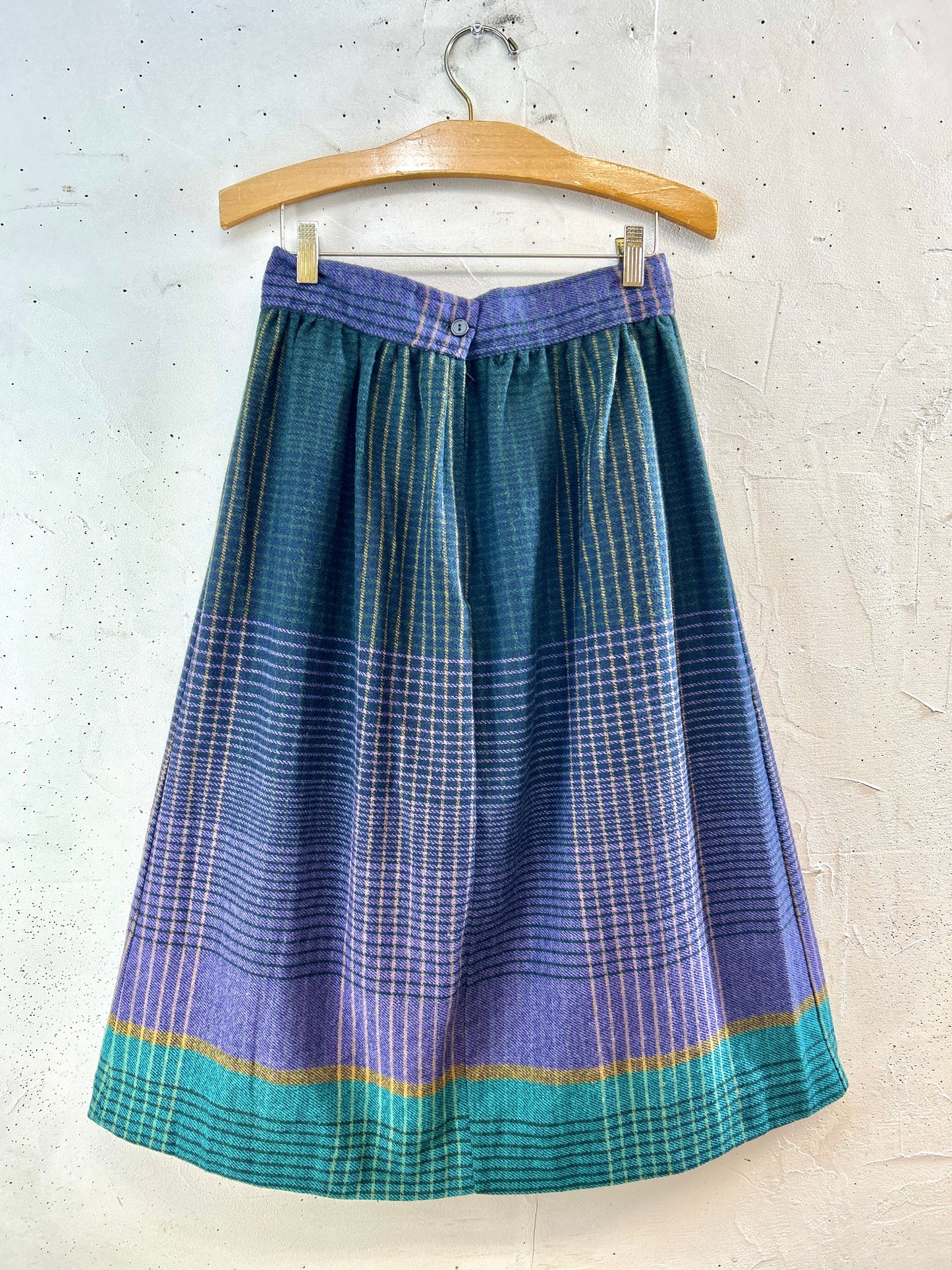 Vintage Plaid Skirt  MADE IN USA  [K30916]
