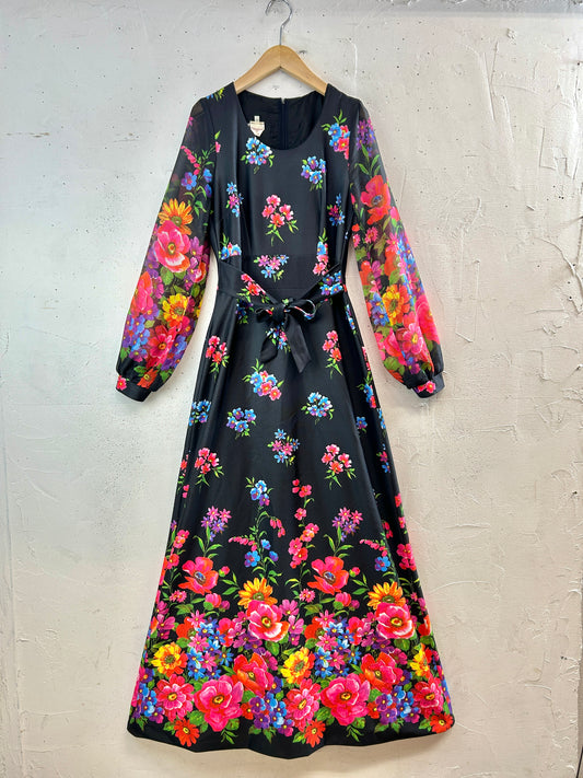 ’70s Vintage Flower Dress [H33674]