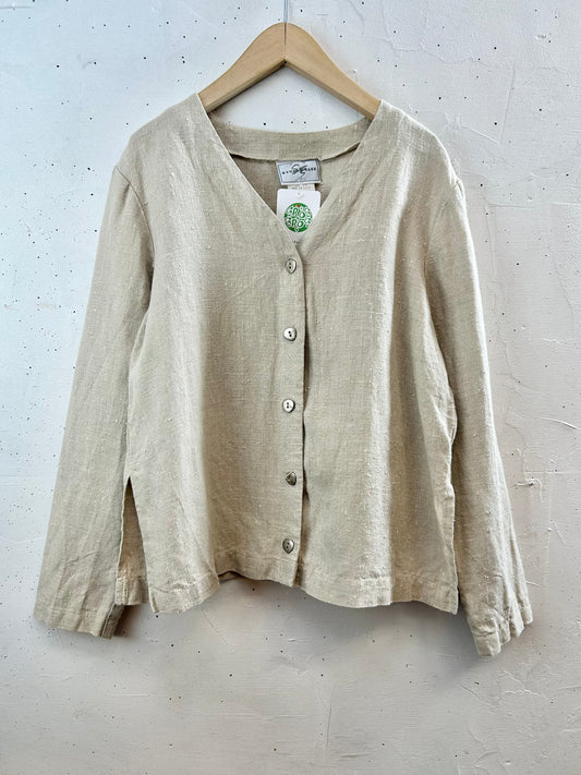 Vintage Linen Shirt MADE IN USA [G30755]