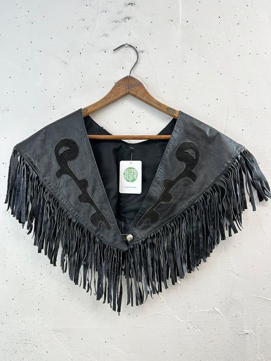 Vintage Leather Detachable Collar [A31275]