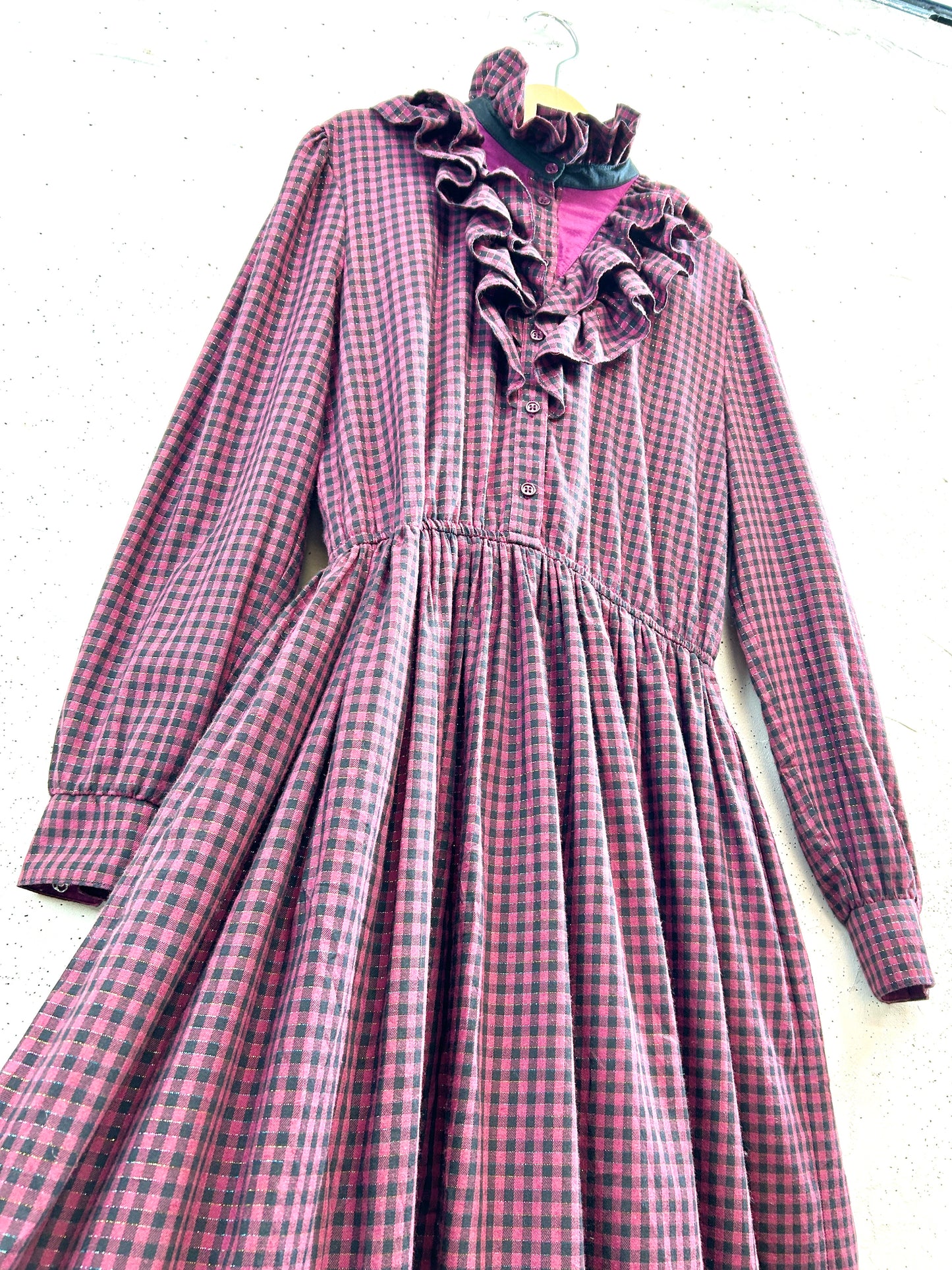 ’70s Vintage Frills Dress [A31457]